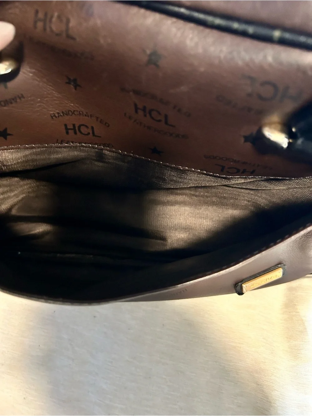 HCL Brown Satchel Tote with Front Slip Pocket